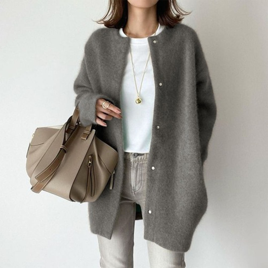 Warm Elegant Cardigan – Classic Open Front Sweater, Soft Knitwear Layering Piece