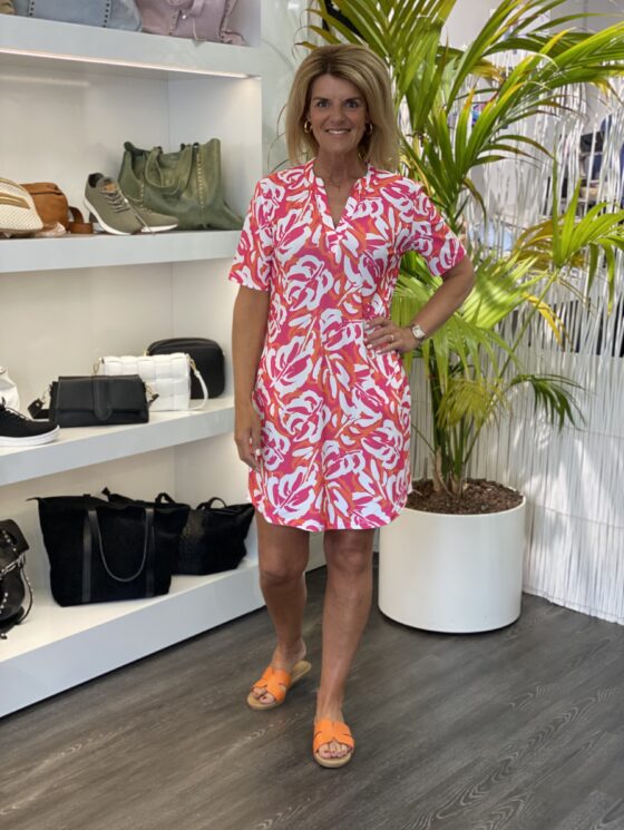 Colorful Dress - V-Neck A-Line Summer Dress With Lantern Puff Sleeves