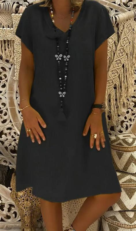 Linen Dress - Lightweight Summer Dress With Relaxed Fit & Breathable Fabric