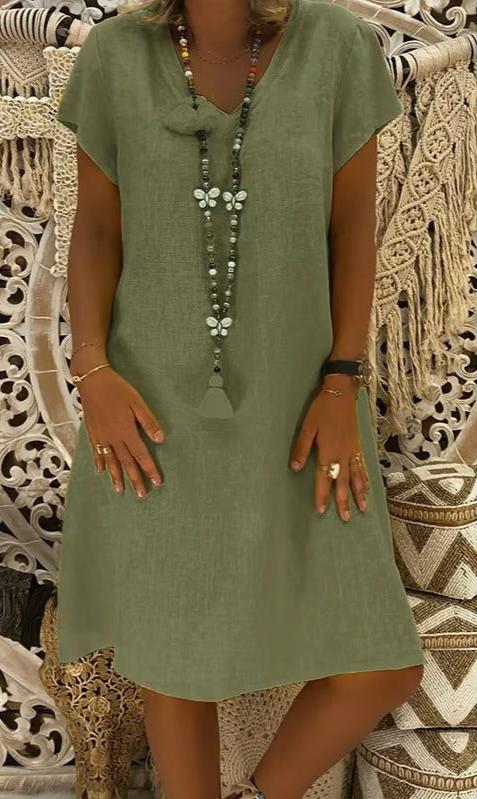 Linen Dress - Lightweight Summer Dress With Relaxed Fit & Breathable Fabric