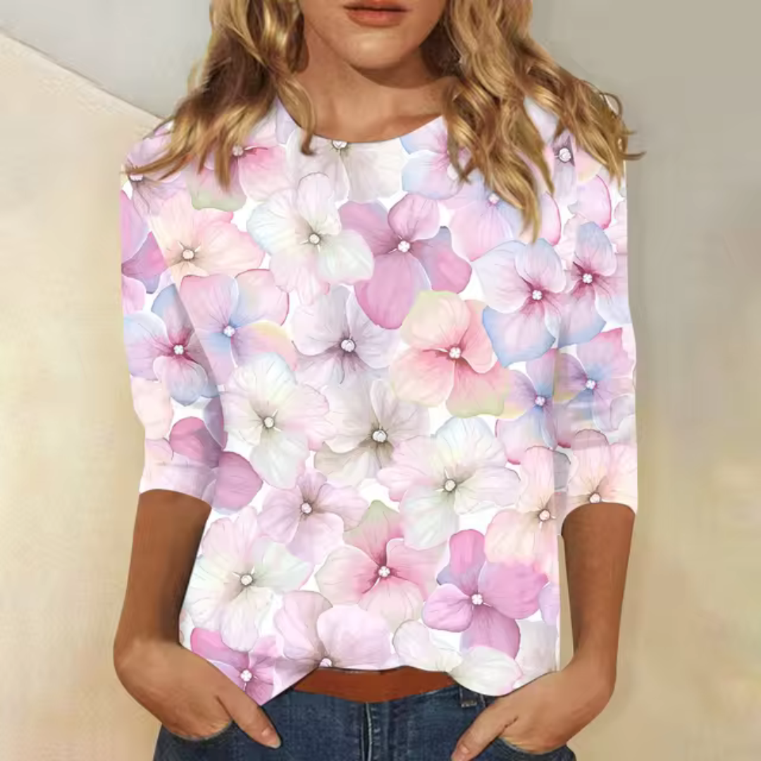 Vintage Floral Shirt - Relaxed Fit Classic Floral Top With Timeless Design