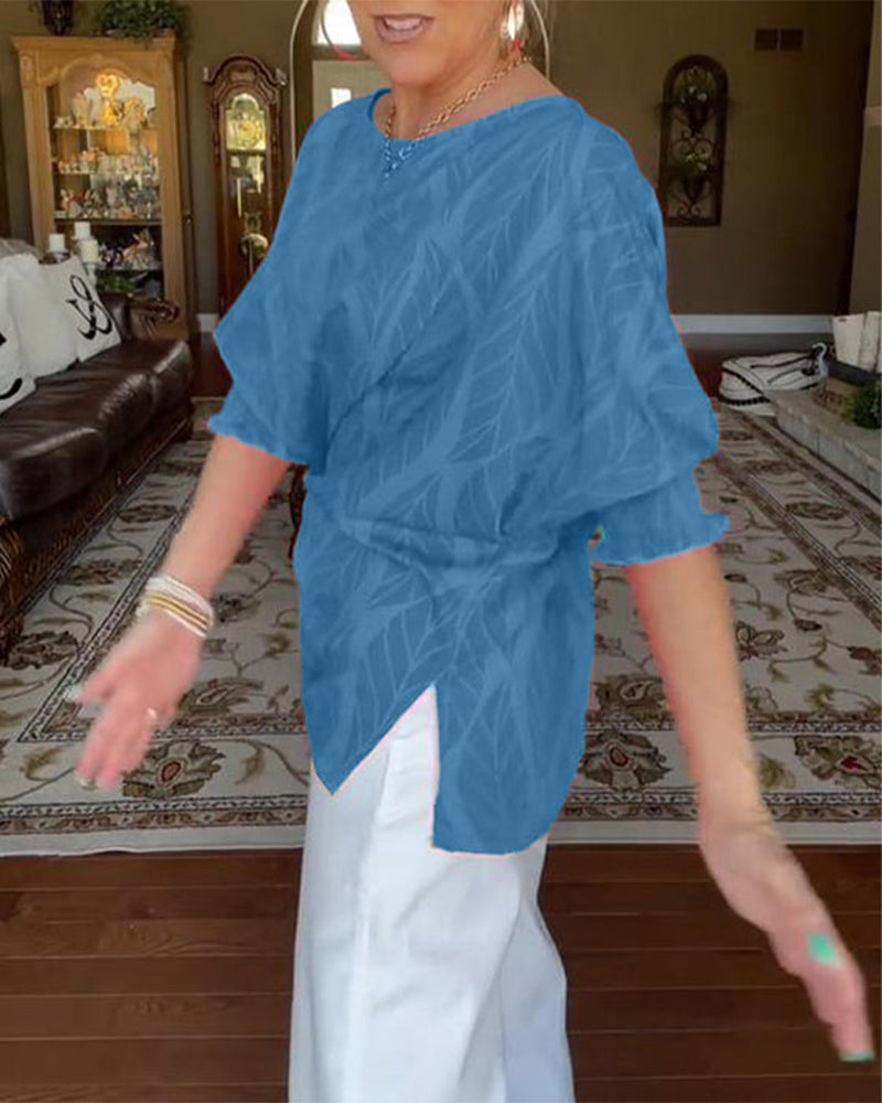 Relaxed Print Blouse – Lightweight Breathable Soft Fabric Blouse for Women