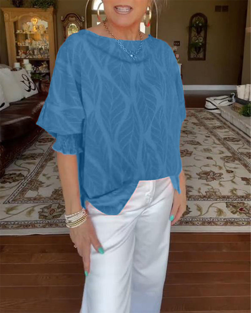 Relaxed Print Blouse – Lightweight Breathable Soft Fabric Blouse for Women