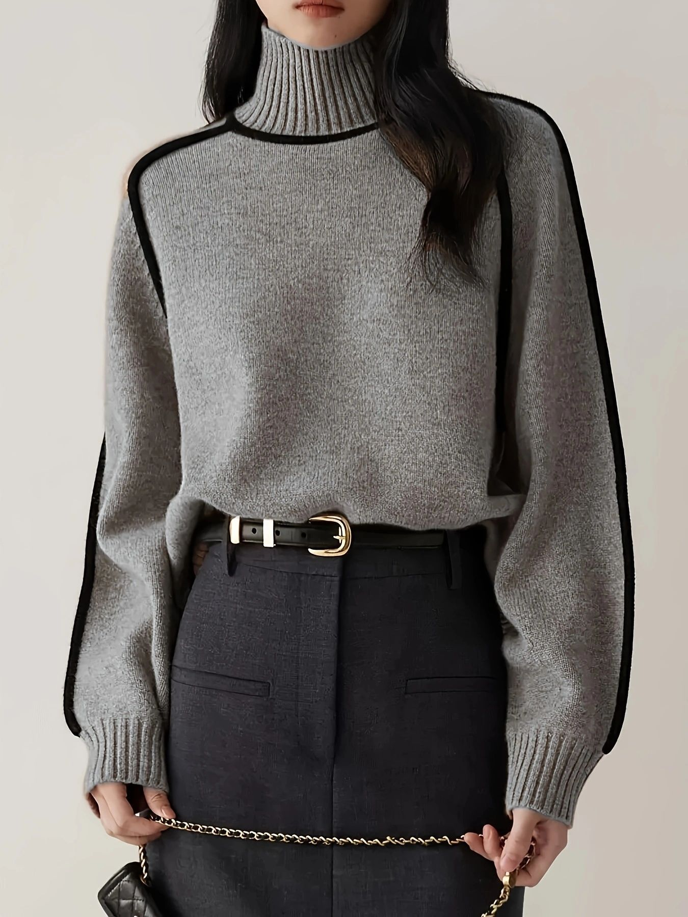 Soft Turtleneck Sweater – Cashmere-Like Cozy Knit Pullover With Ribbed Cuffs