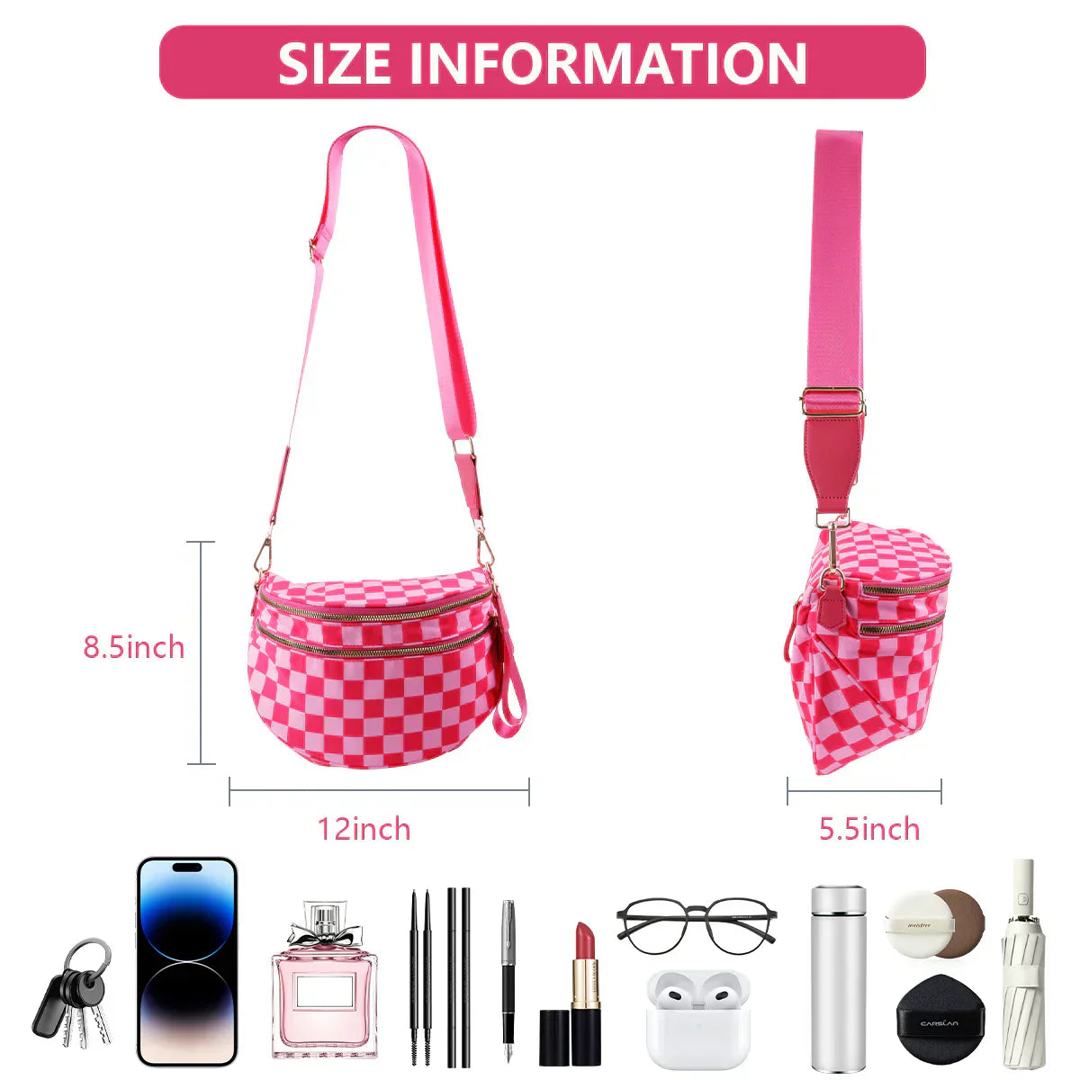 Crossbody Bum Bag – Everyday Lightweight Adjustable Waist Bag for Women