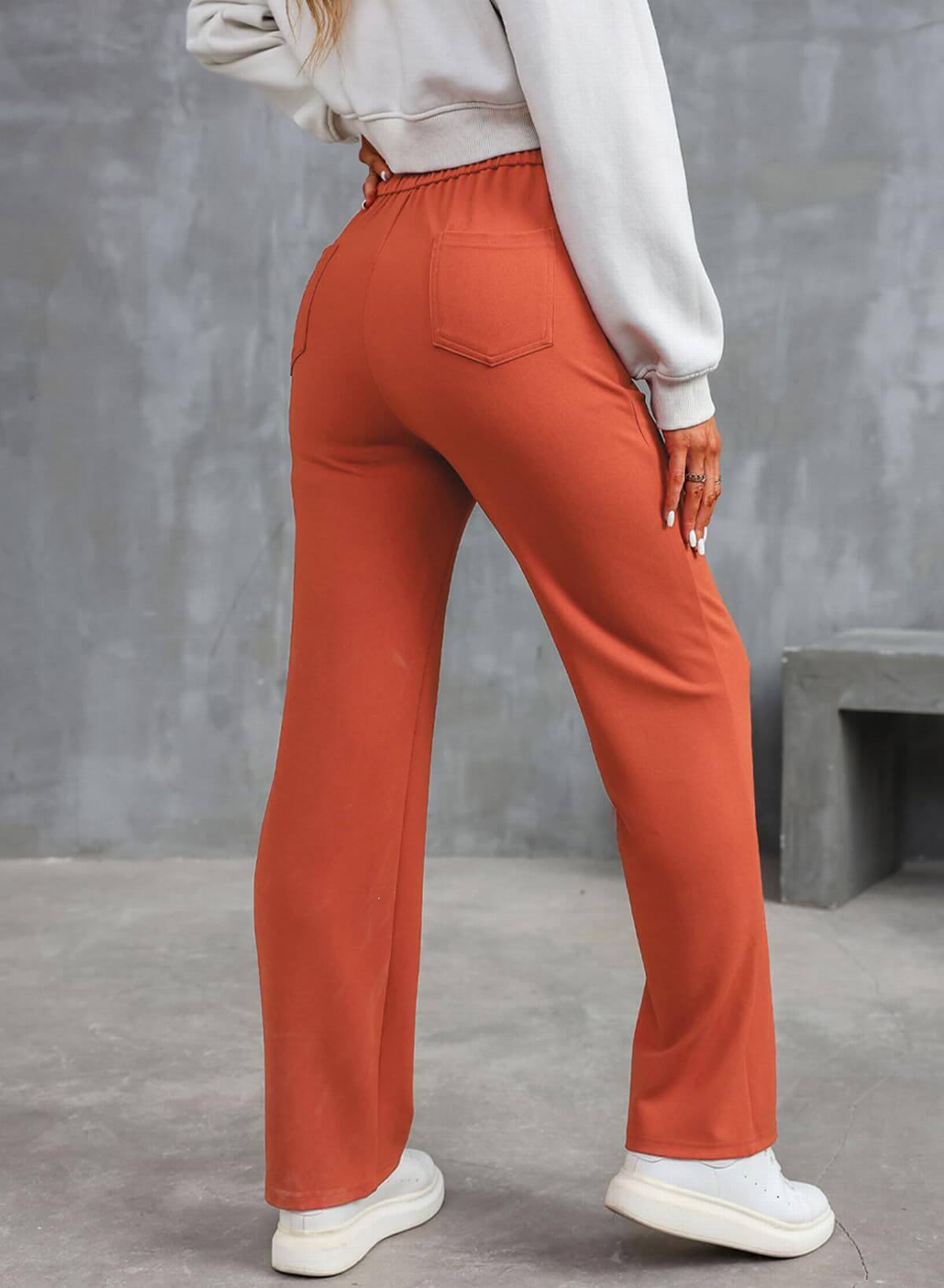 High Waisted Trousers – Tailored Slim Fit Pants | Comfortable Cotton Blend