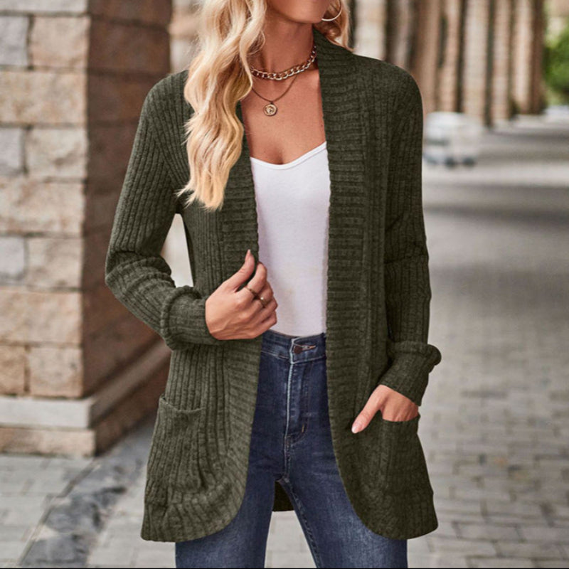 Cozy Knit Cardigan – Long Sleeve Open Front Sweater | Relaxed Fit Layering