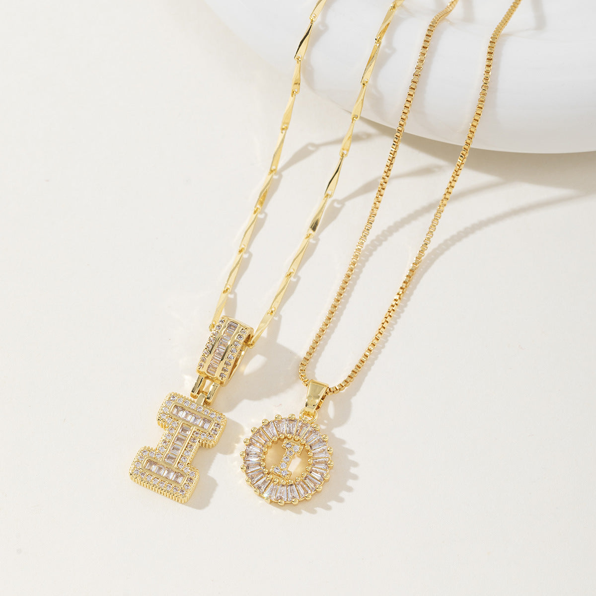 Initial Letter Necklace - Elegant 2-Pack Pendant Necklaces for Stylish Layering