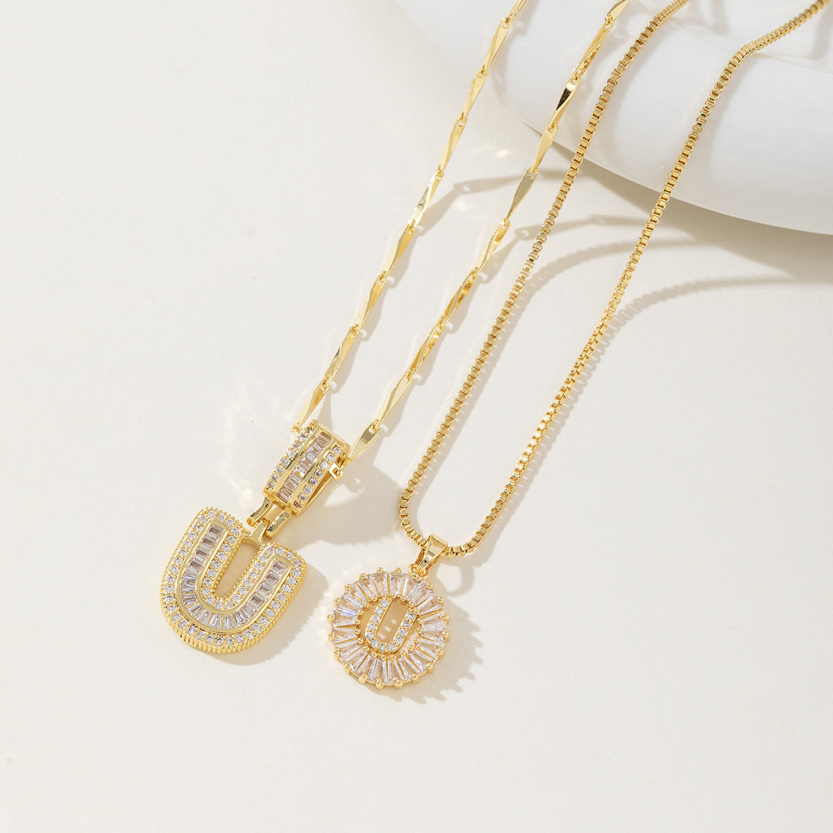 Initial Letter Necklace - Elegant 2-Pack Pendant Necklaces for Stylish Layering