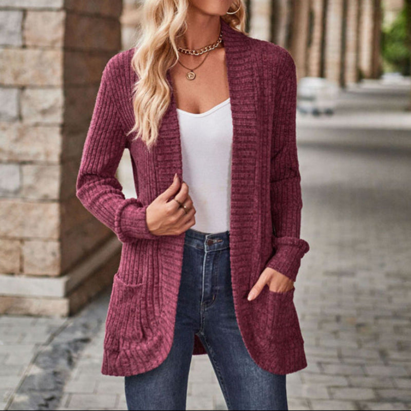 Cozy Knit Cardigan – Long Sleeve Open Front Sweater | Relaxed Fit Layering