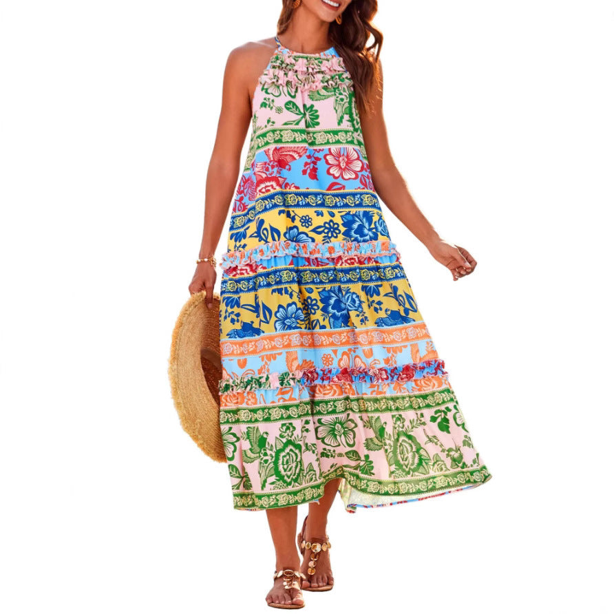Boho Flowing Dress – Chic Bohemian Style Flowy Summer Sundress for Women