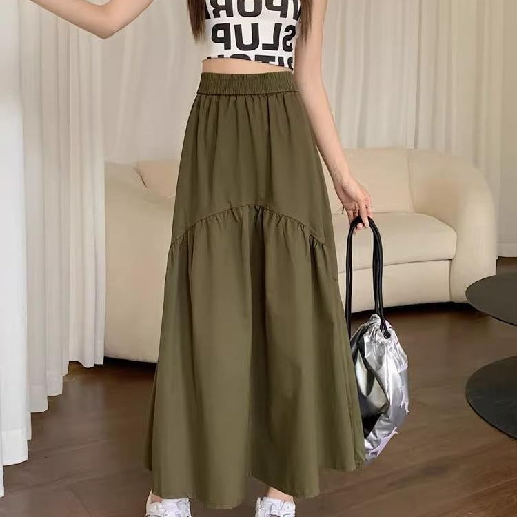Modern Casual Skirt – Long Maxi A-Line Skirt With Stretch Waistband