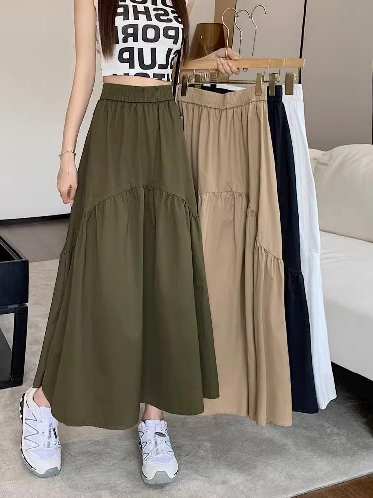 Modern Casual Skirt – Long Maxi A-Line Skirt With Stretch Waistband