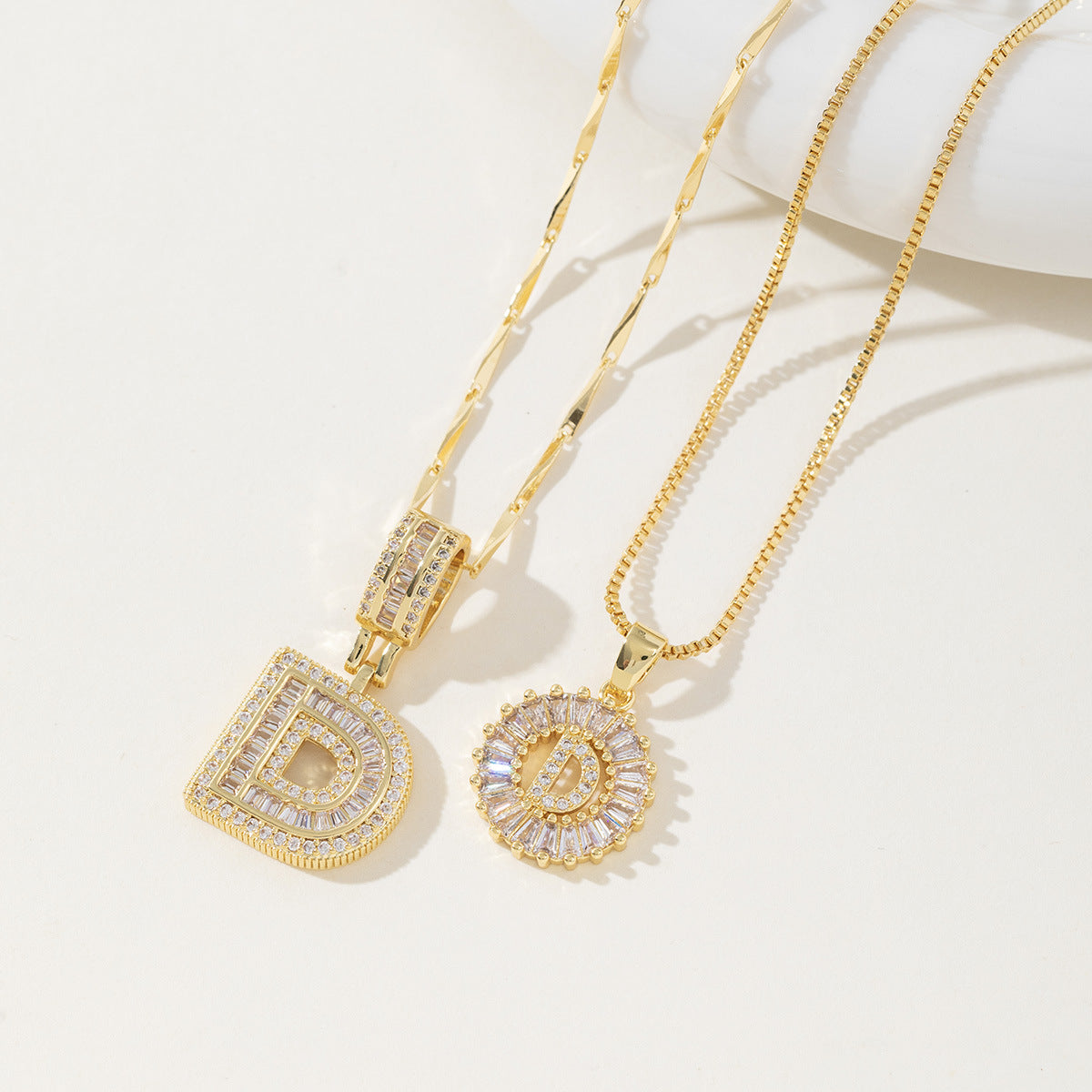 Initial Letter Necklace - Elegant 2-Pack Pendant Necklaces for Stylish Layering