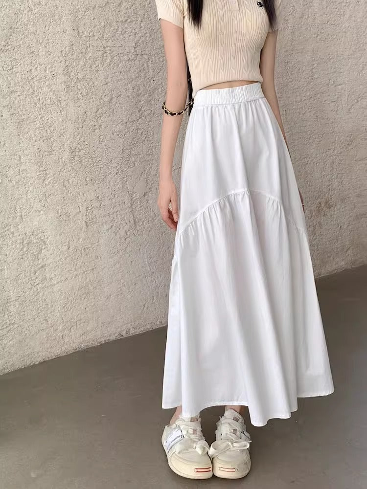 Modern Casual Skirt – Long Maxi A-Line Skirt With Stretch Waistband