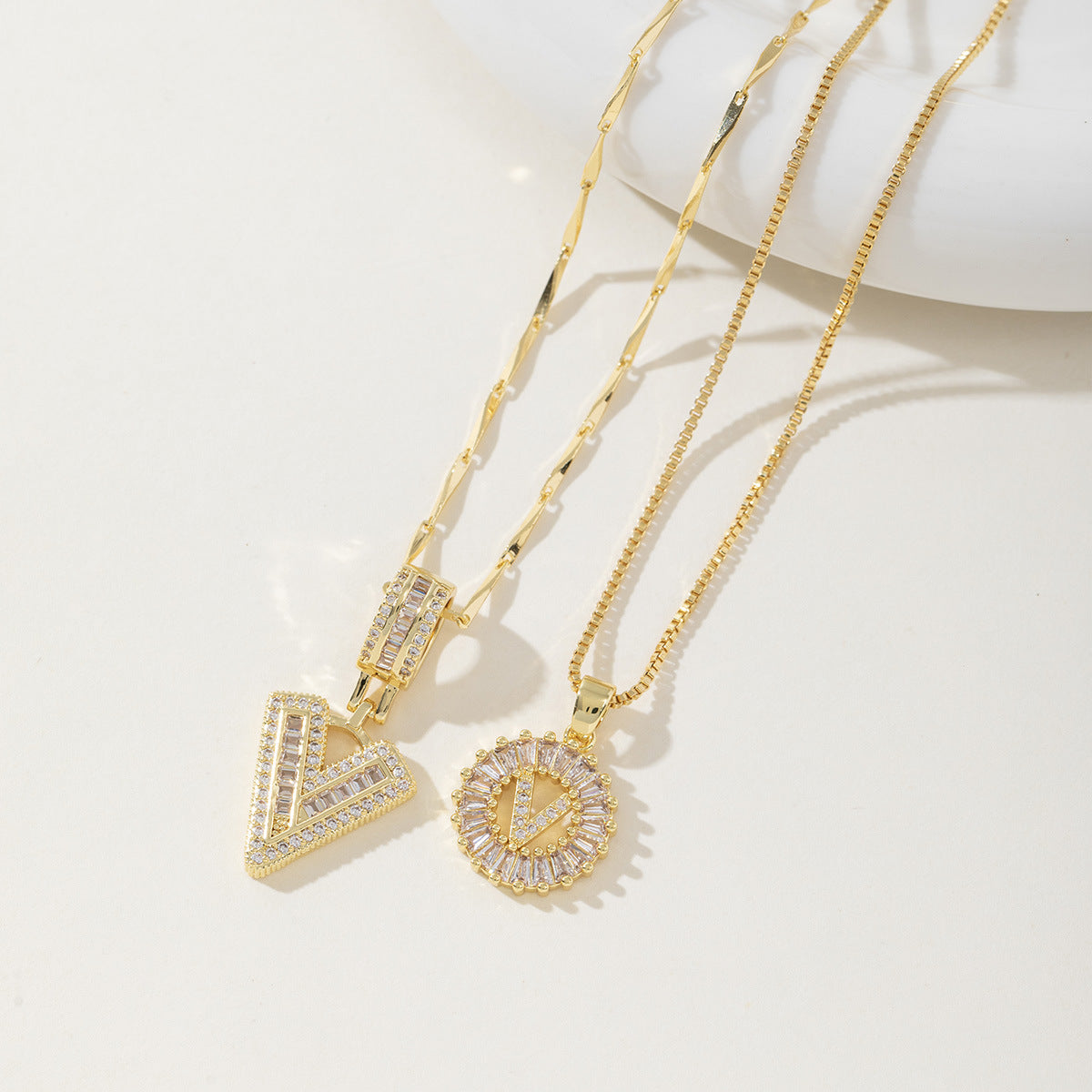 Initial Letter Necklace - Elegant 2-Pack Pendant Necklaces for Stylish Layering