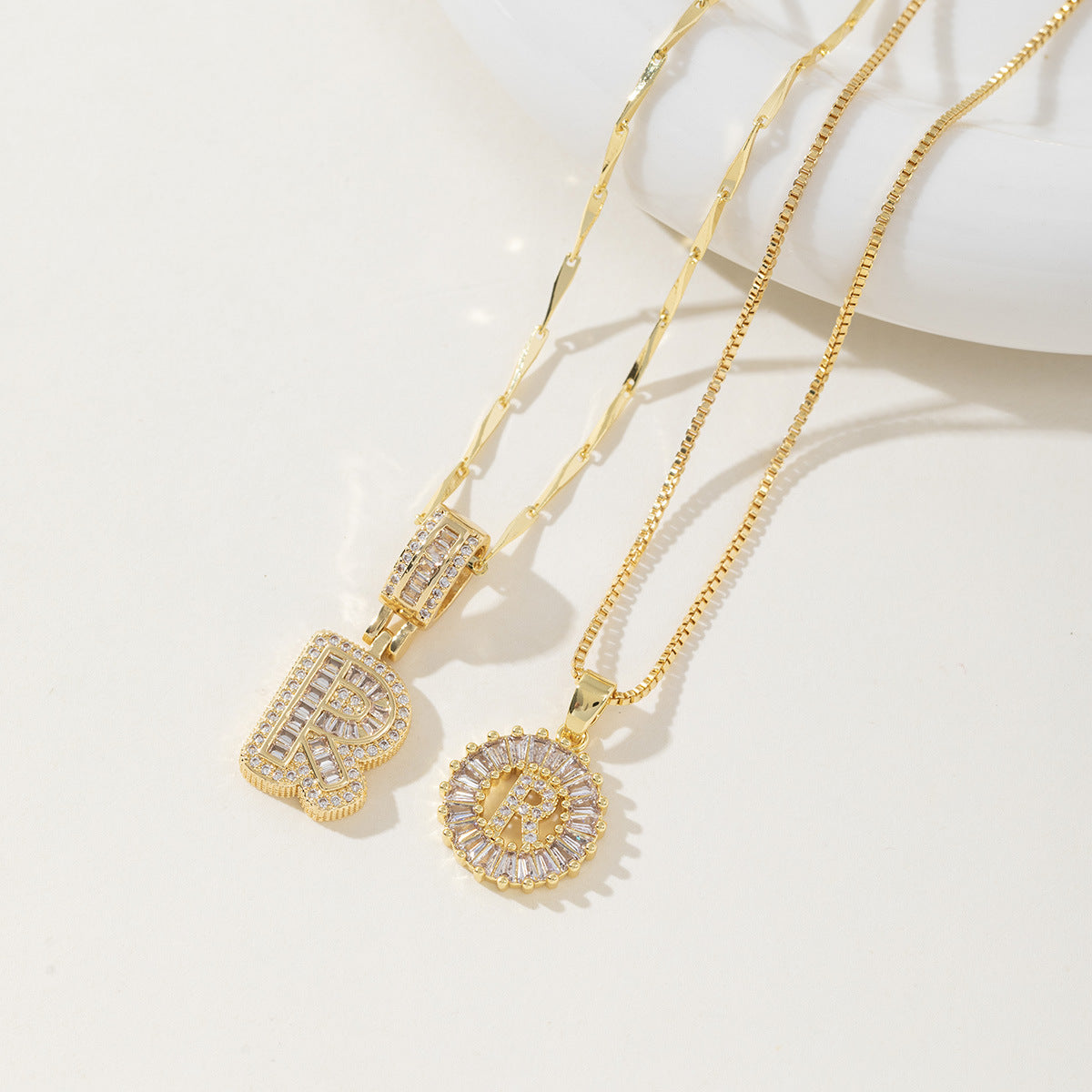 Initial Letter Necklace - Elegant 2-Pack Pendant Necklaces for Stylish Layering