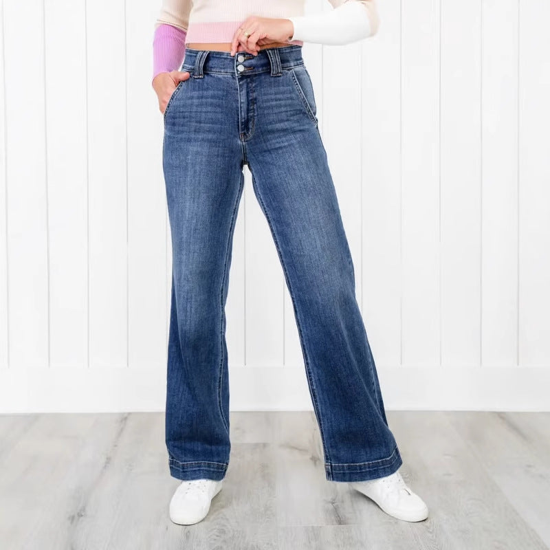 Wide Leg Jeans – TALLIS™ Comfy Double Down Relaxed Fit Denim Pants