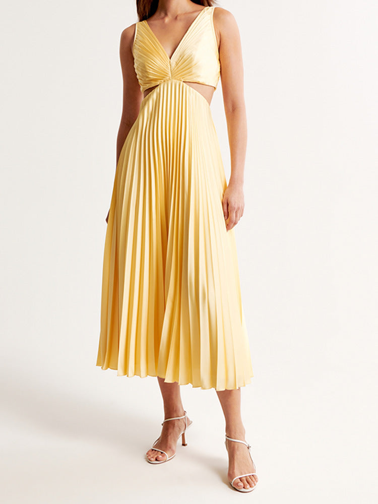 V-Neck Maxi Dress - Lightweight Summer Dress with Flowy Silhouette
