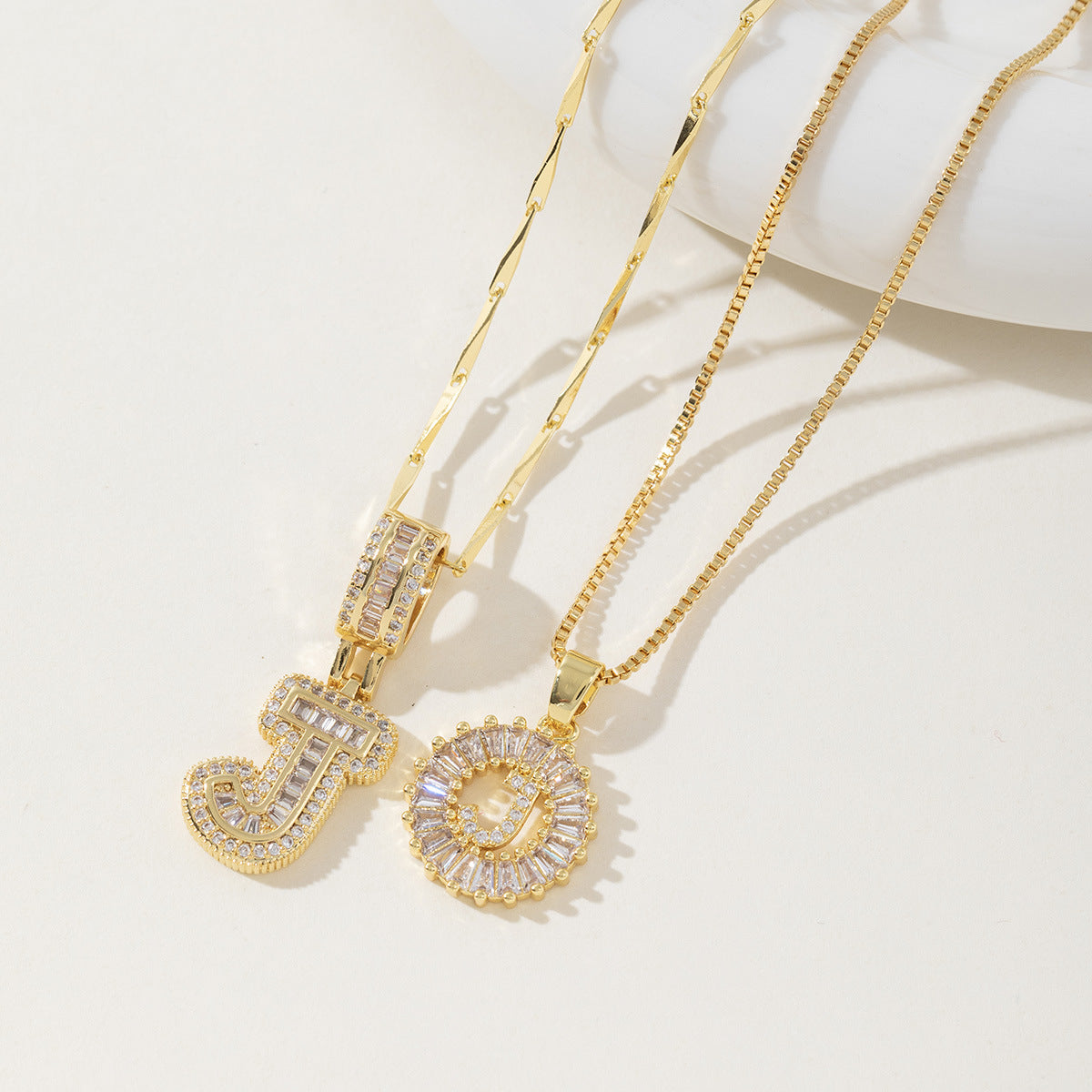 Initial Letter Necklace - Elegant 2-Pack Pendant Necklaces for Stylish Layering