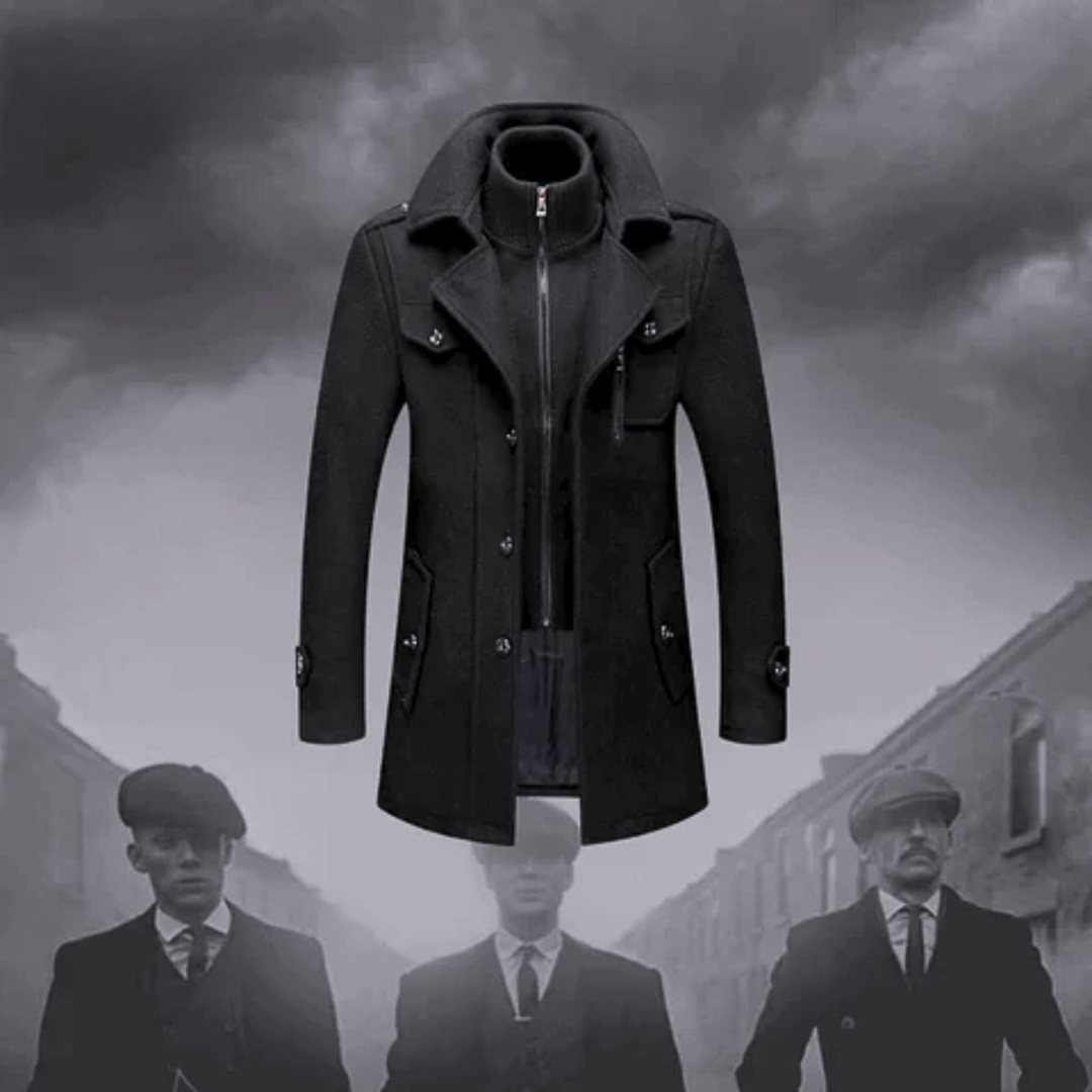 Men's Winter Coat – Stylish Peaky Blinders Wool Jacket With Multiple Pockets