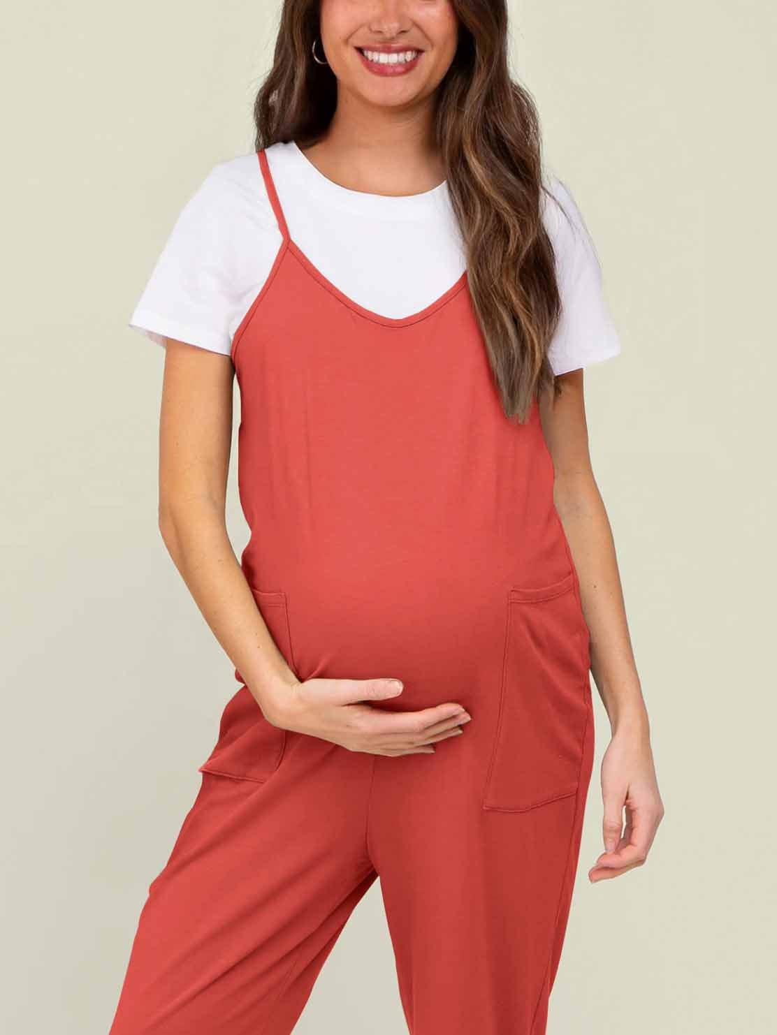Maternity Jumpsuit - Oversized Postpartum Romper with Adjustable Straps