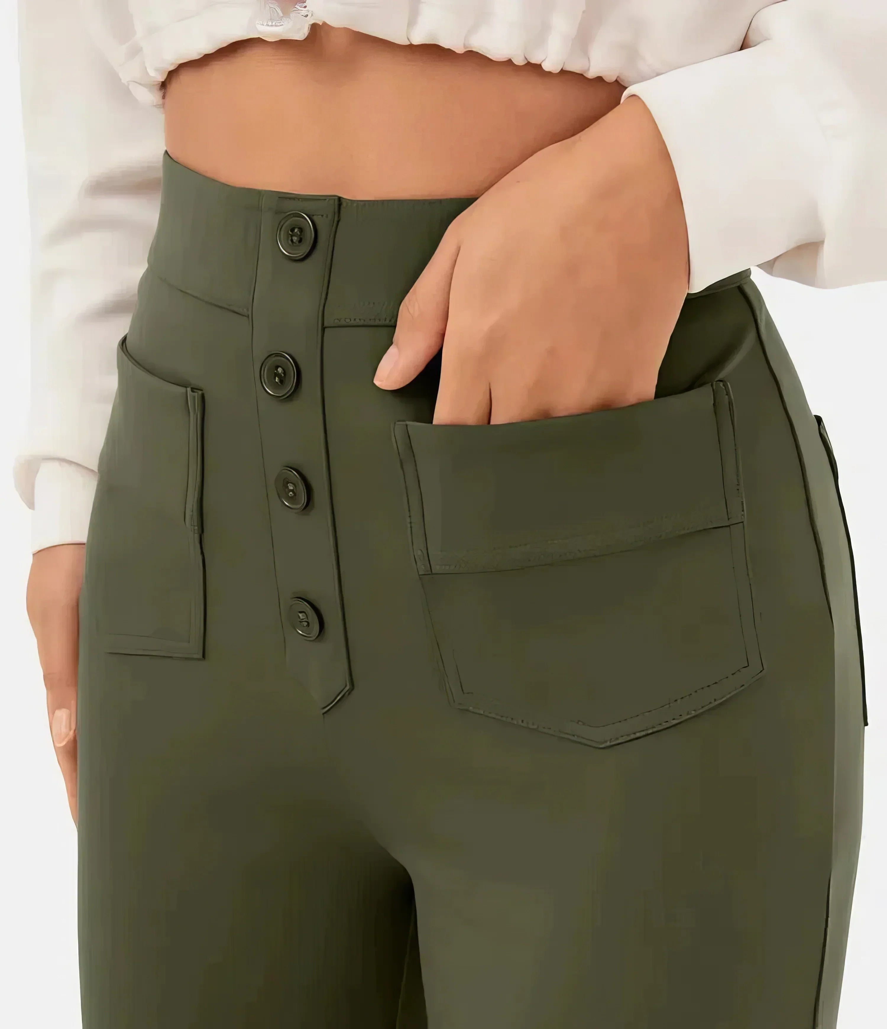 High Waisted Trousers – Tailored Slim Fit Pants | Comfortable Cotton Blend