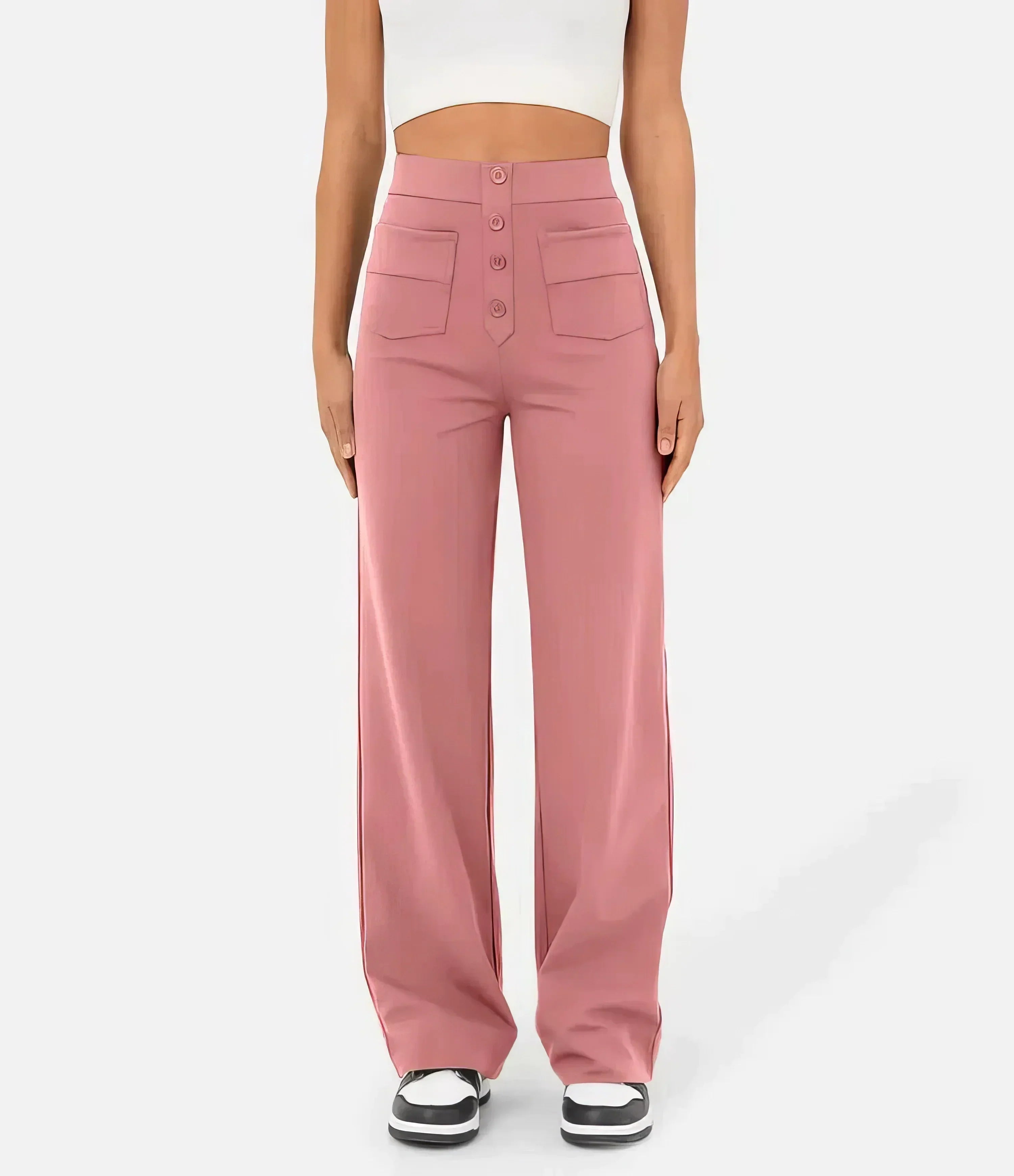 High Waisted Trousers – Tailored Slim Fit Pants | Comfortable Cotton Blend