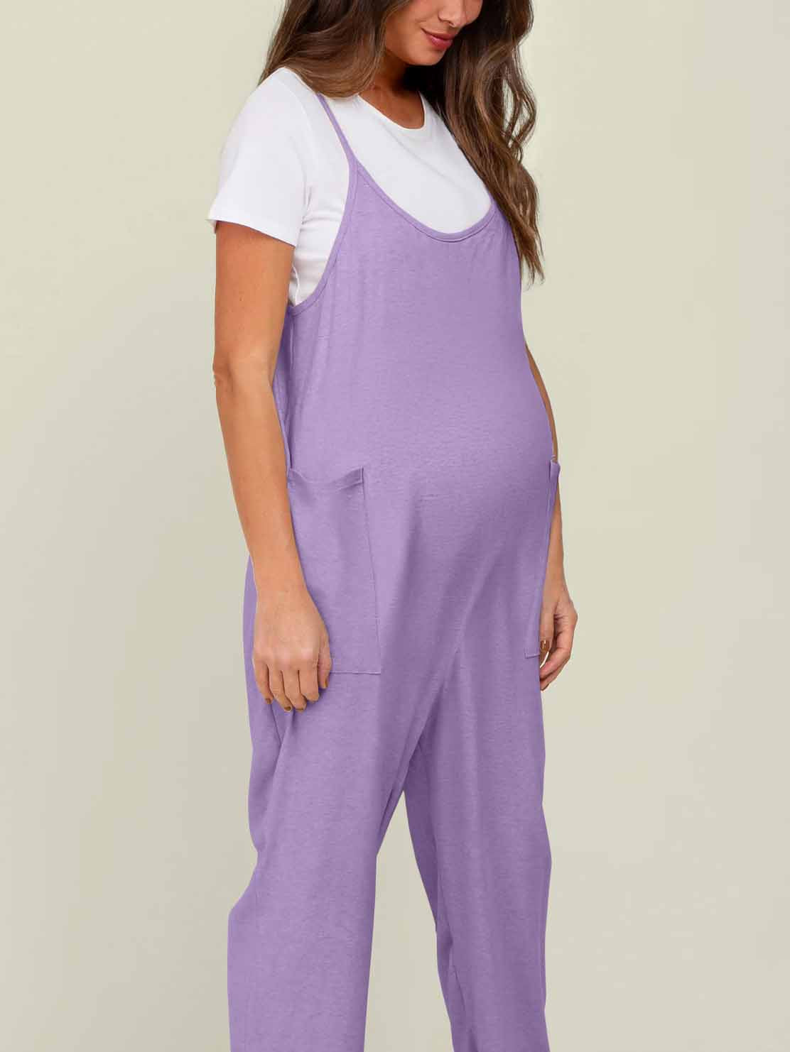 Maternity Jumpsuit - Oversized Postpartum Romper with Adjustable Straps