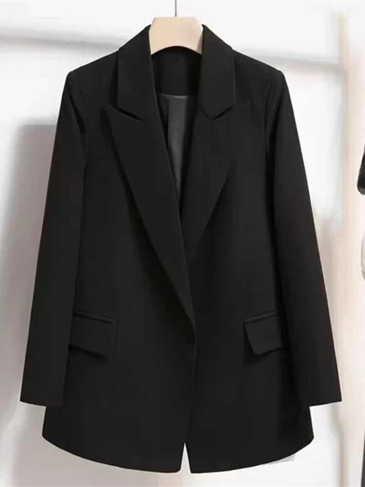 Office Blazer - Women's Tailored Belted Waist Blazer for Polished Workwear