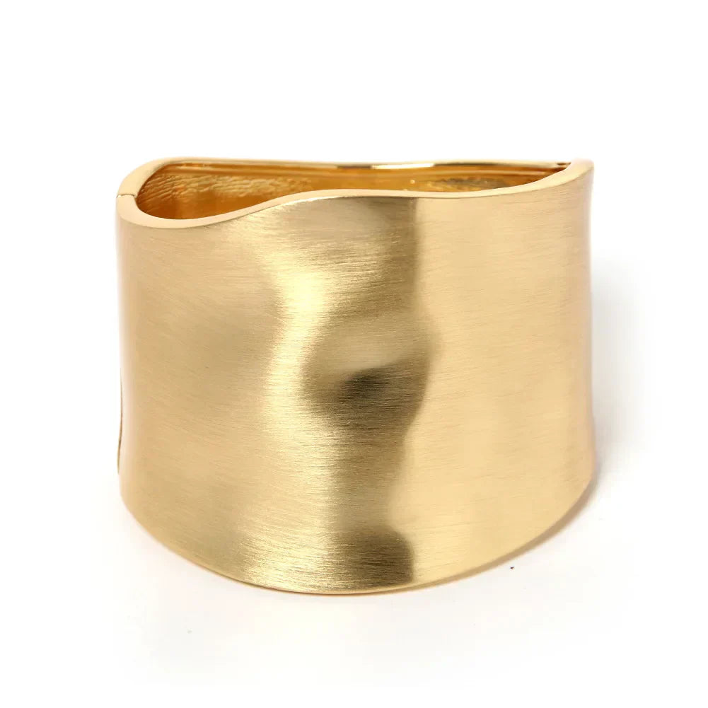 Asymmetric Statement Bangle – Wide Cuff Bracelet | Sculptural Jewelry