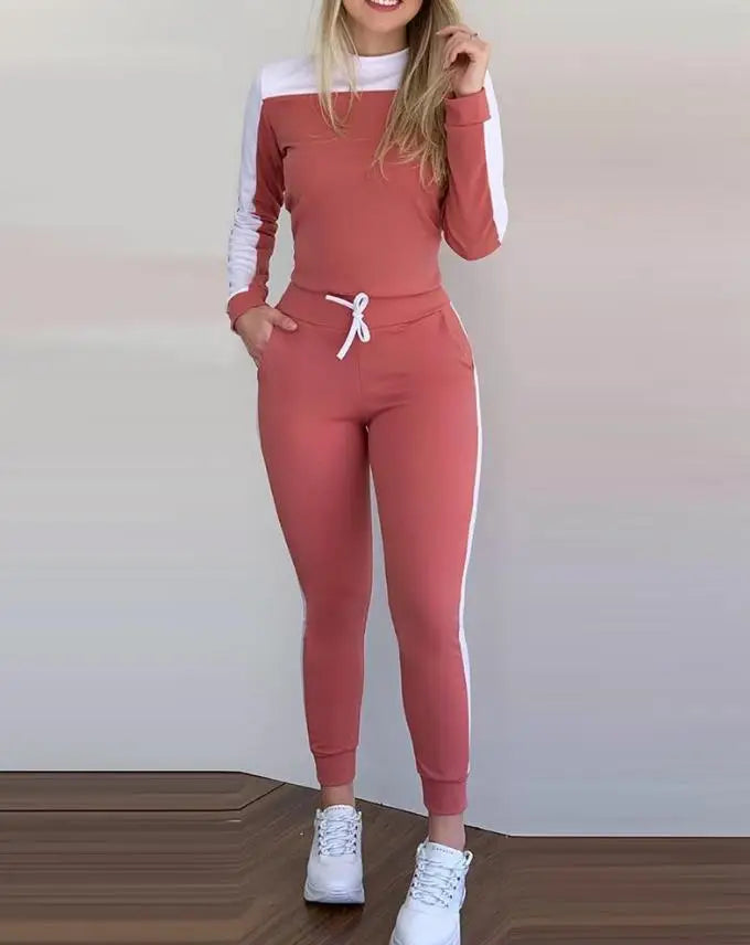 Relaxed Fit Two-Piece Set – Sporty Casual Outfit with Soft Breathable Fabric