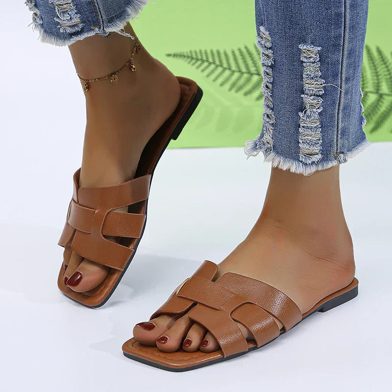 Summer Fashion Slides – Lightweight Breathable Flat Slip-On Sandals for Women
