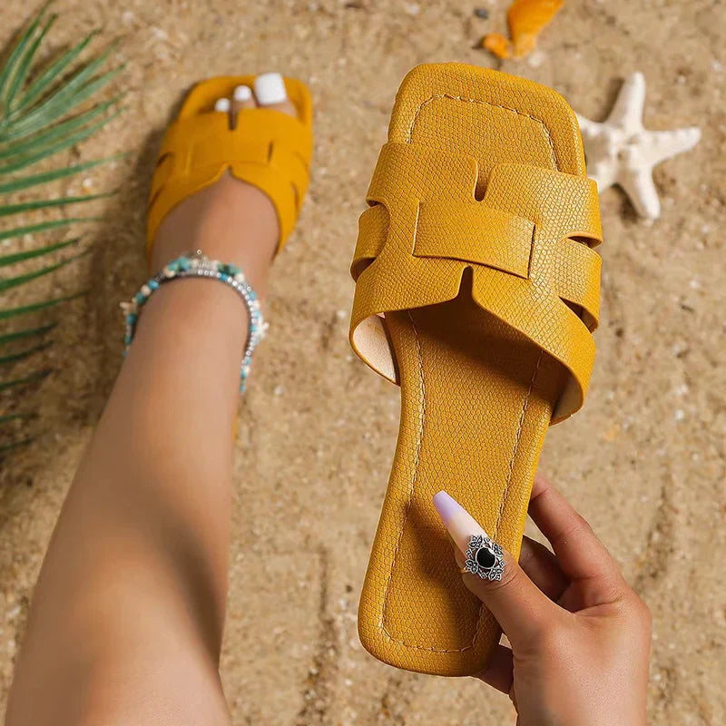 Summer Fashion Slides – Lightweight Breathable Flat Slip-On Sandals for Women