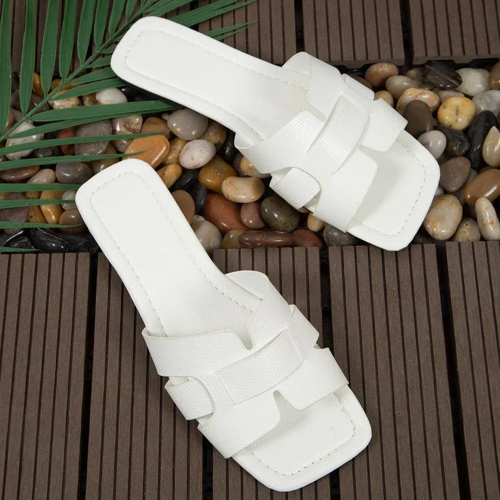 Summer Fashion Slides – Lightweight Breathable Flat Slip-On Sandals for Women