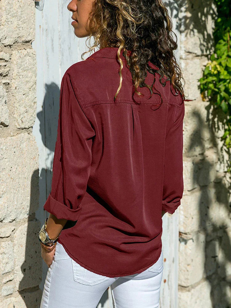 Elegant Spring Blouse – Lightweight Women's Flowing Design | Breathable Fabric Top