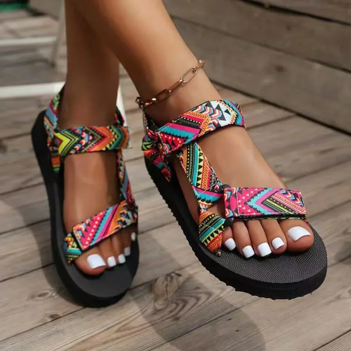 Summer Hemp Sandals – Comfortable Flat Rope Sandals for Women | Vibrant Boho Style