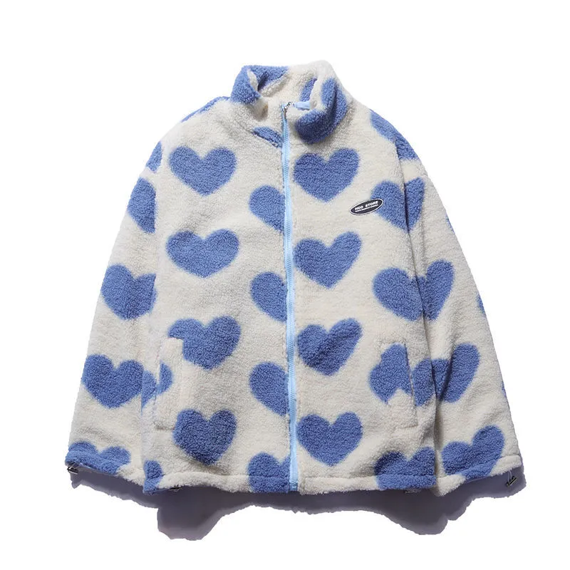 Double-Sided Heart Jacket – Stylish Women's Winter Coat With Playful Heart Design
