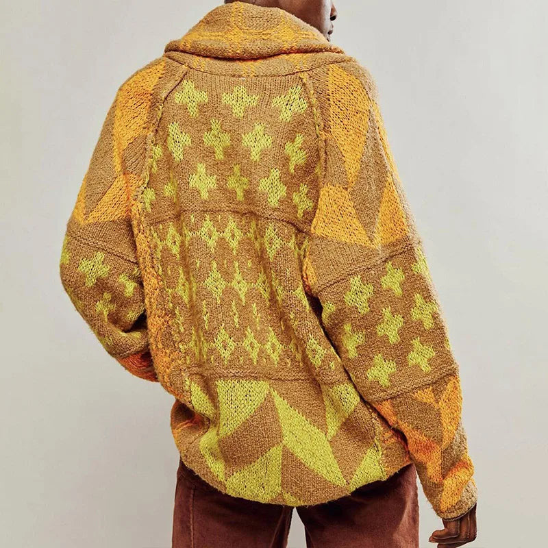 Knitted V-Neck Cardigan – Vintage Women's Layering Sweater | Soft Warm Knit