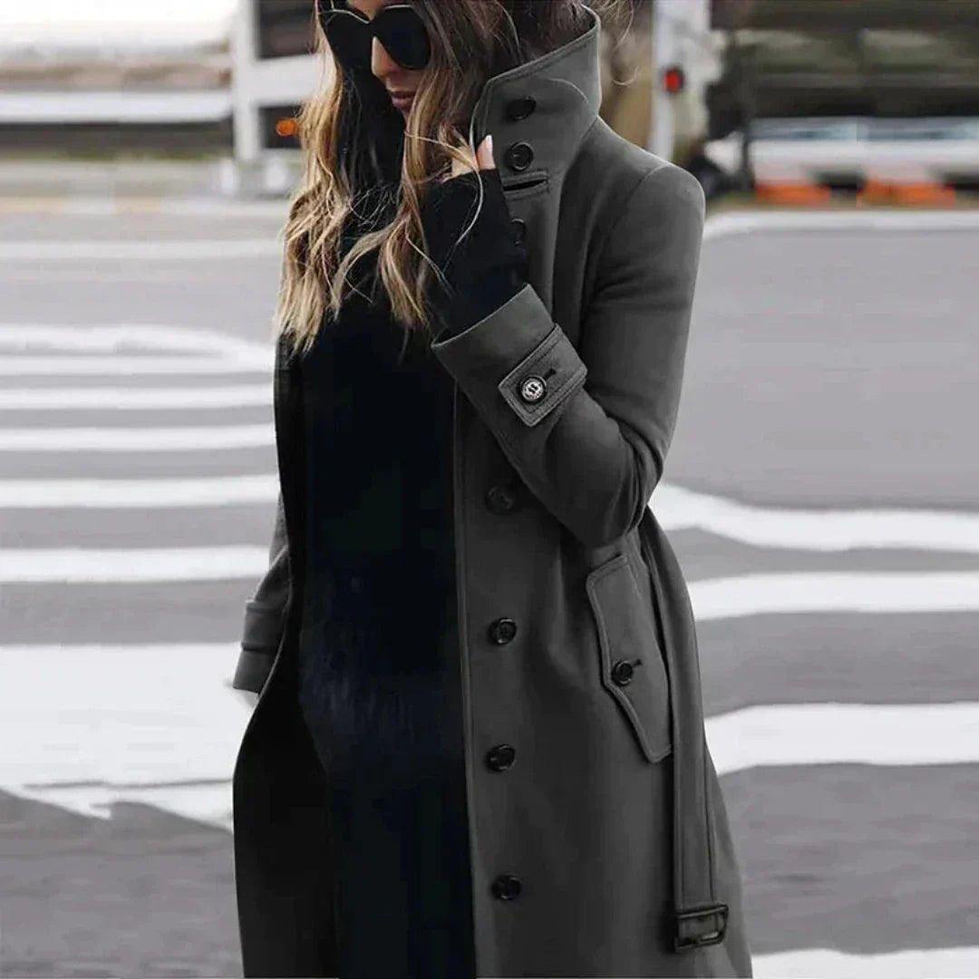 Women's Winter Trench Coat – Elegant Long Winter Coat for Cold Weather