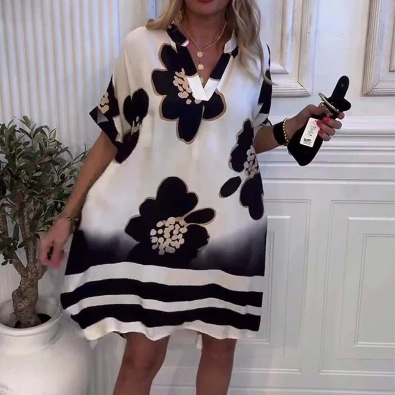 Artistic Floral Dress | Loose Fit Flowing Silhouette For Spring Summer