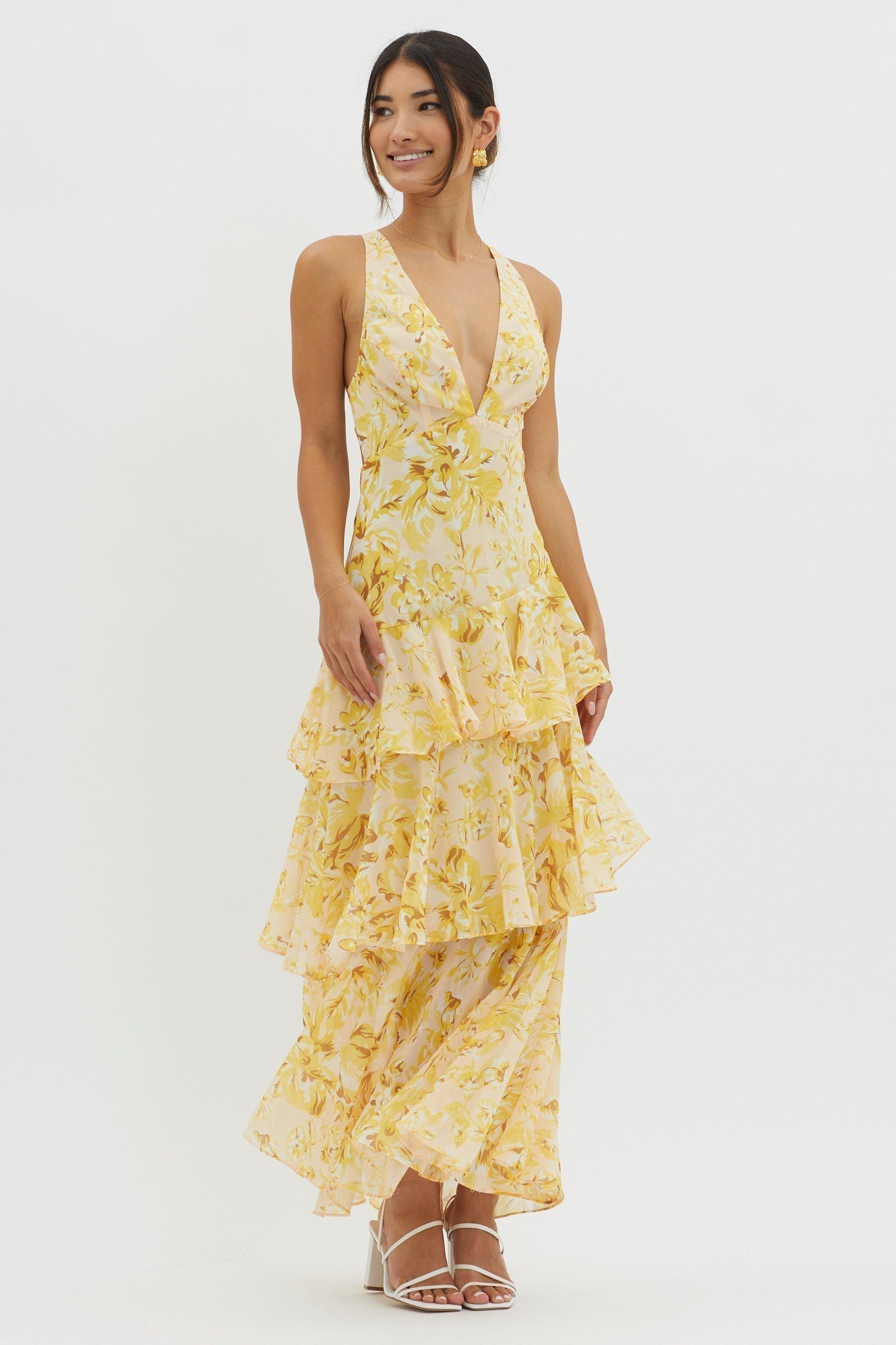 Floral Style Dress – Classic Feminine Midi Dress With Flowing Silhouette