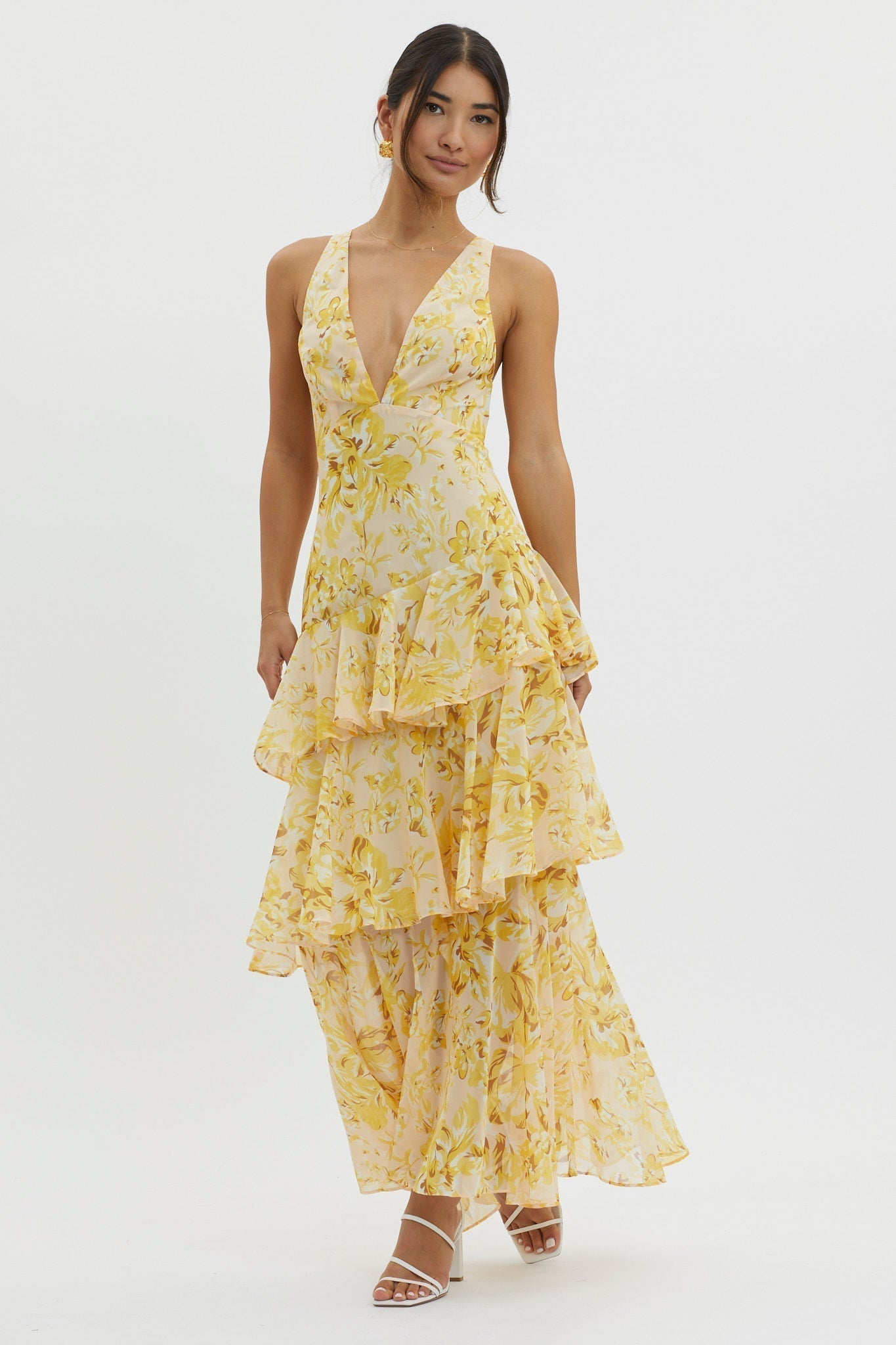 Floral Style Dress – Classic Feminine Midi Dress With Flowing Silhouette