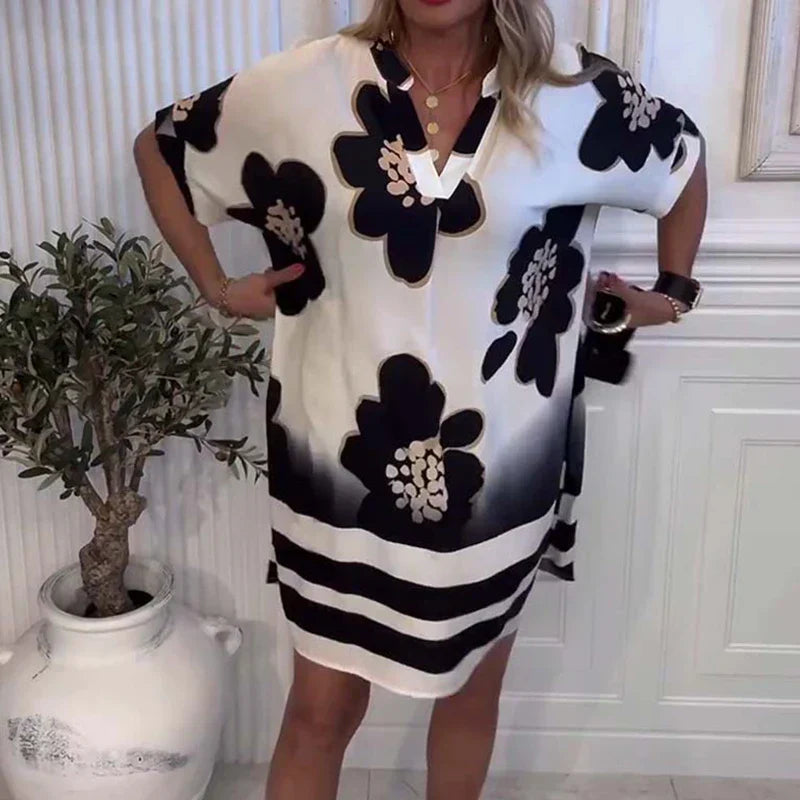 Artistic Floral Dress | Loose Fit Flowing Silhouette For Spring Summer