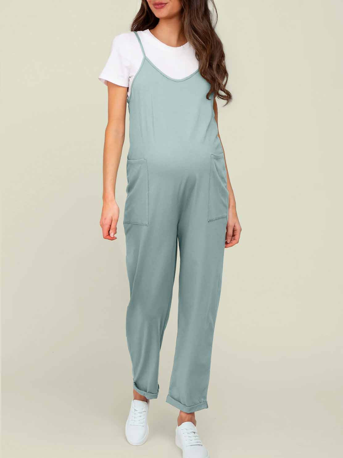 Maternity Jumpsuit - Oversized Postpartum Romper with Adjustable Straps