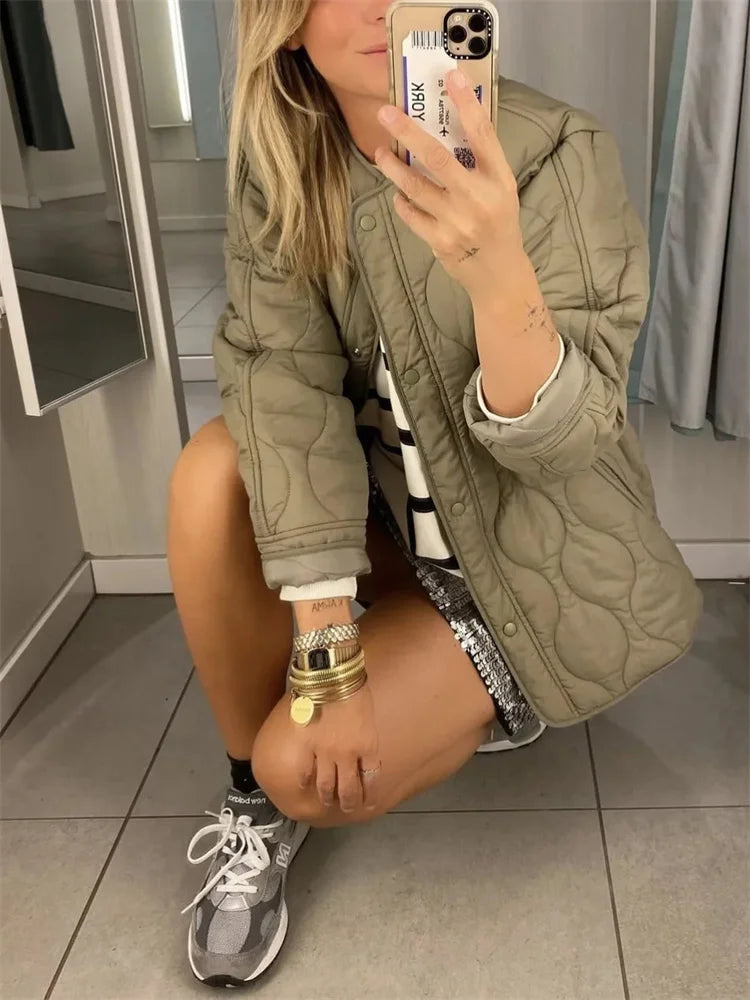 Casual Winter Jacket – Loose Fit Cozy Cold Weather Coat for Women