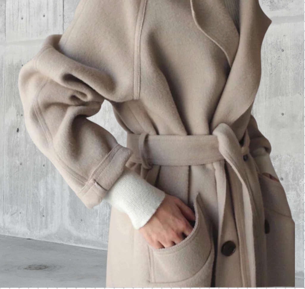Longline Wool Coat – Classic Winter Outerwear Women’s Warm Insulated Jacket