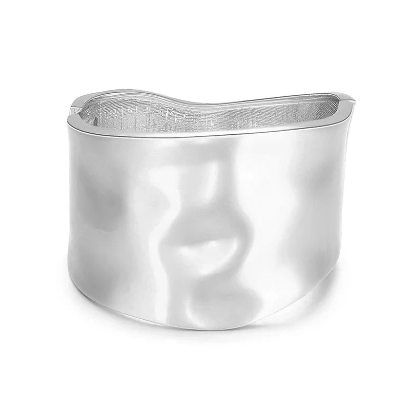 Asymmetric Statement Bangle – Wide Cuff Bracelet | Sculptural Jewelry