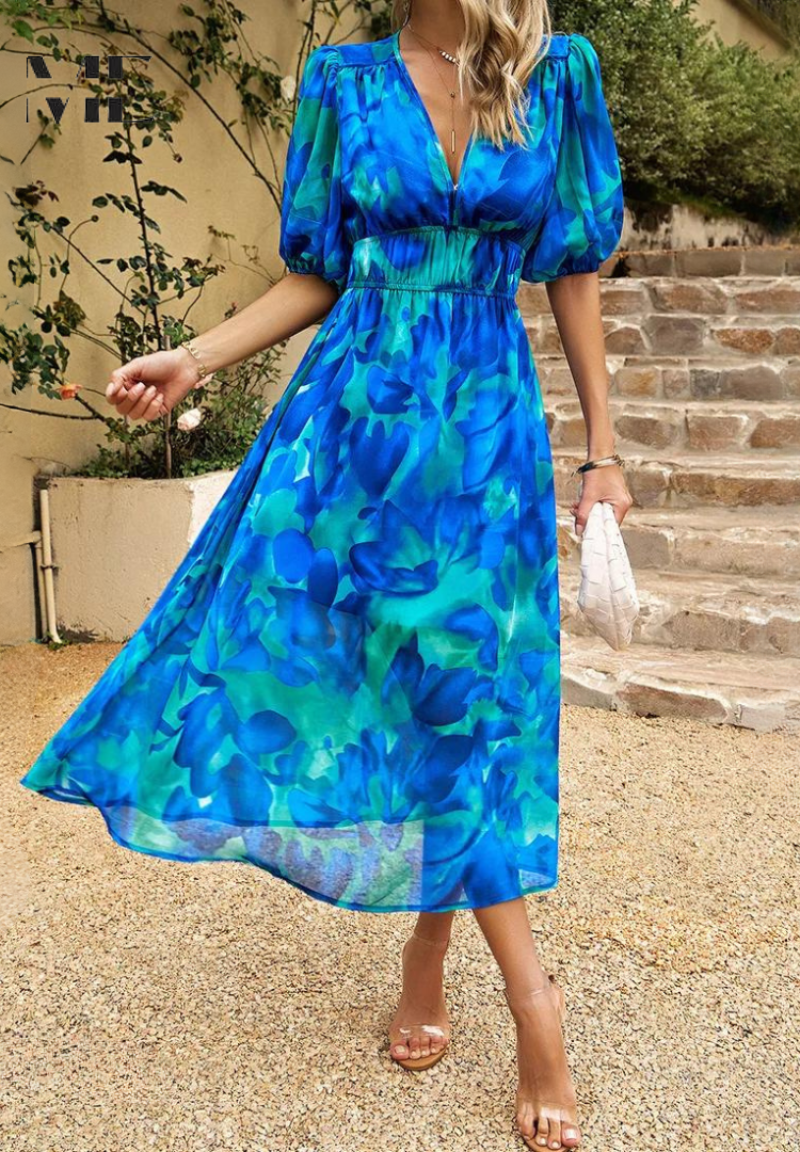 Stylish Women's Dress - Elegant Summer Dress With Tummy Control & Vibrant Prints