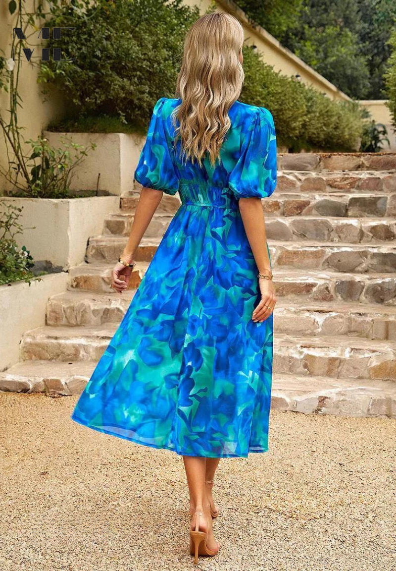 Stylish Women's Dress - Elegant Summer Dress With Tummy Control & Vibrant Prints